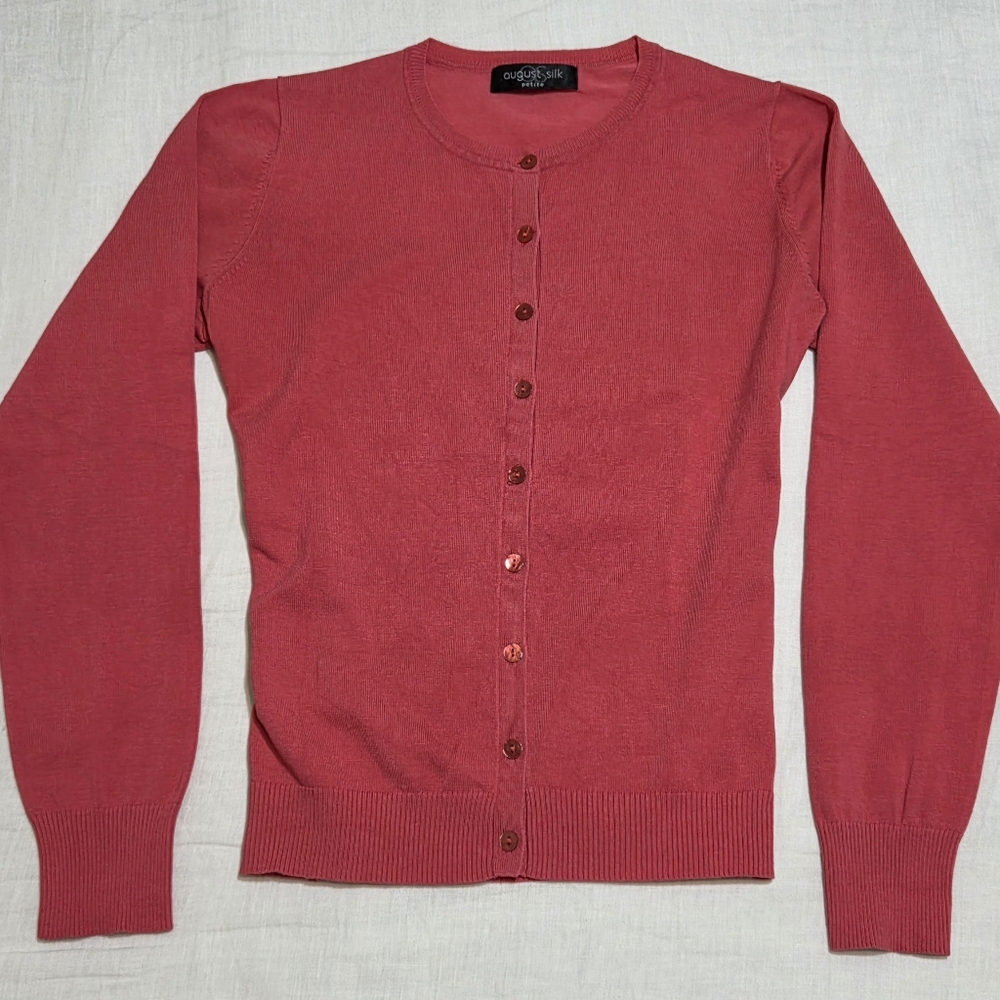 Silk Blend Coral Cardigan by August Silk
